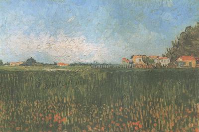 Vincent Van Gogh Farmhouses in a Wheat Field near Arles (nn04) oil painting image